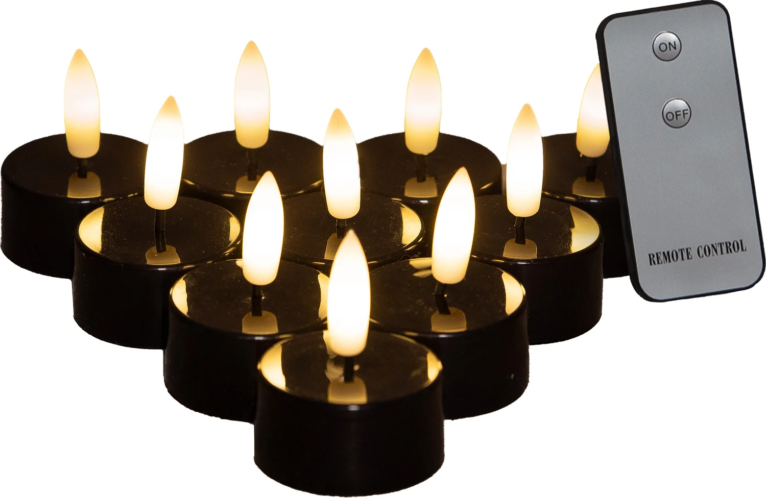 Anna's Collection LED waxinelicht zwart D 3,5 H 1,5 cm 10 stuks