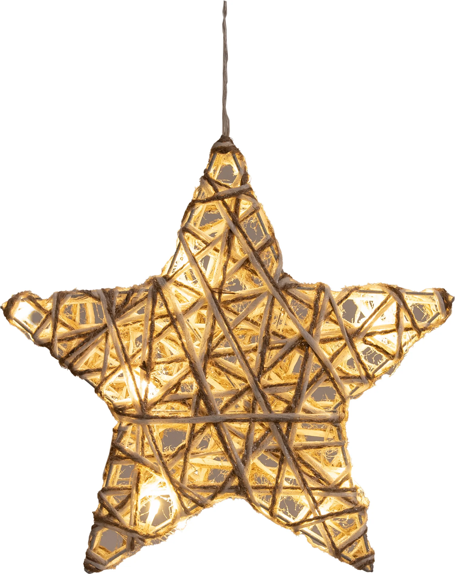 Anna's Collection kerstster naturel met verlichtingD 30 H 5 cm