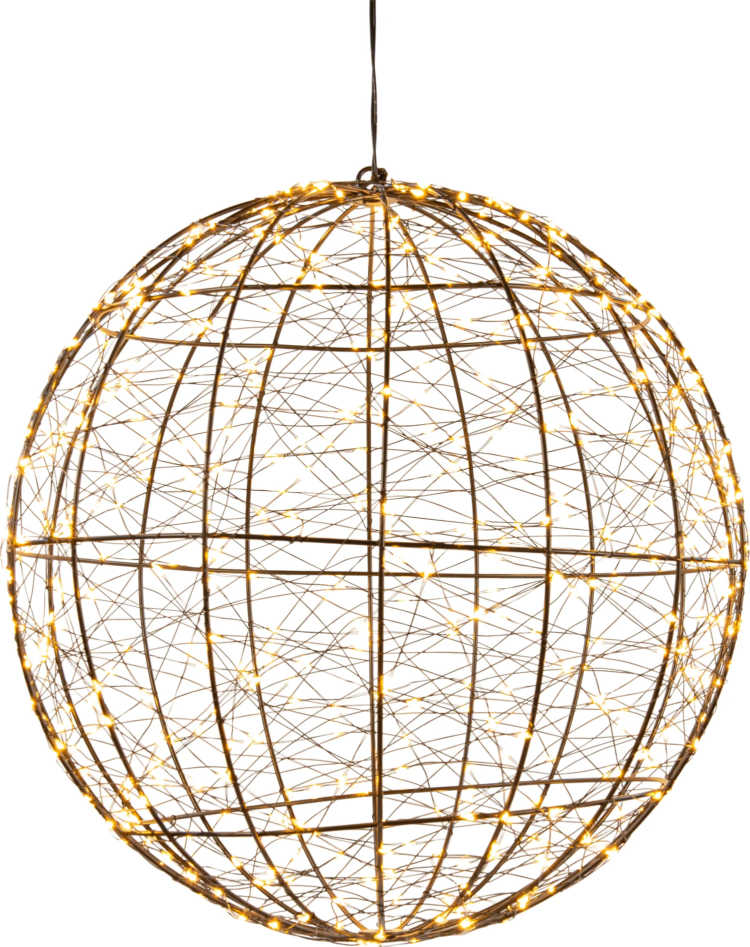 Anna's Collection kersthanger bal zwart met verlichtingD 35 H 37 cm