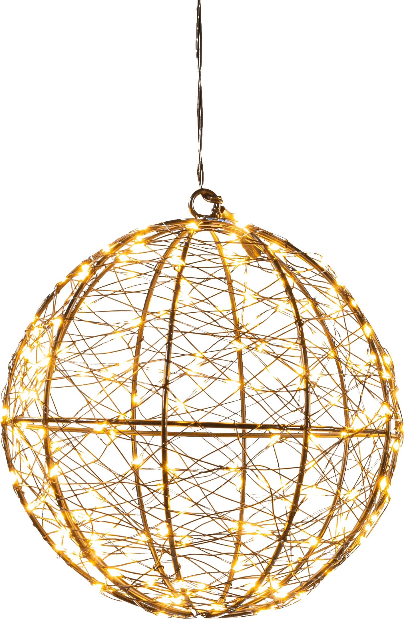 Anna's Collection kersthanger lichtbol zwart met knipperfunctie D 18 H 20 cm