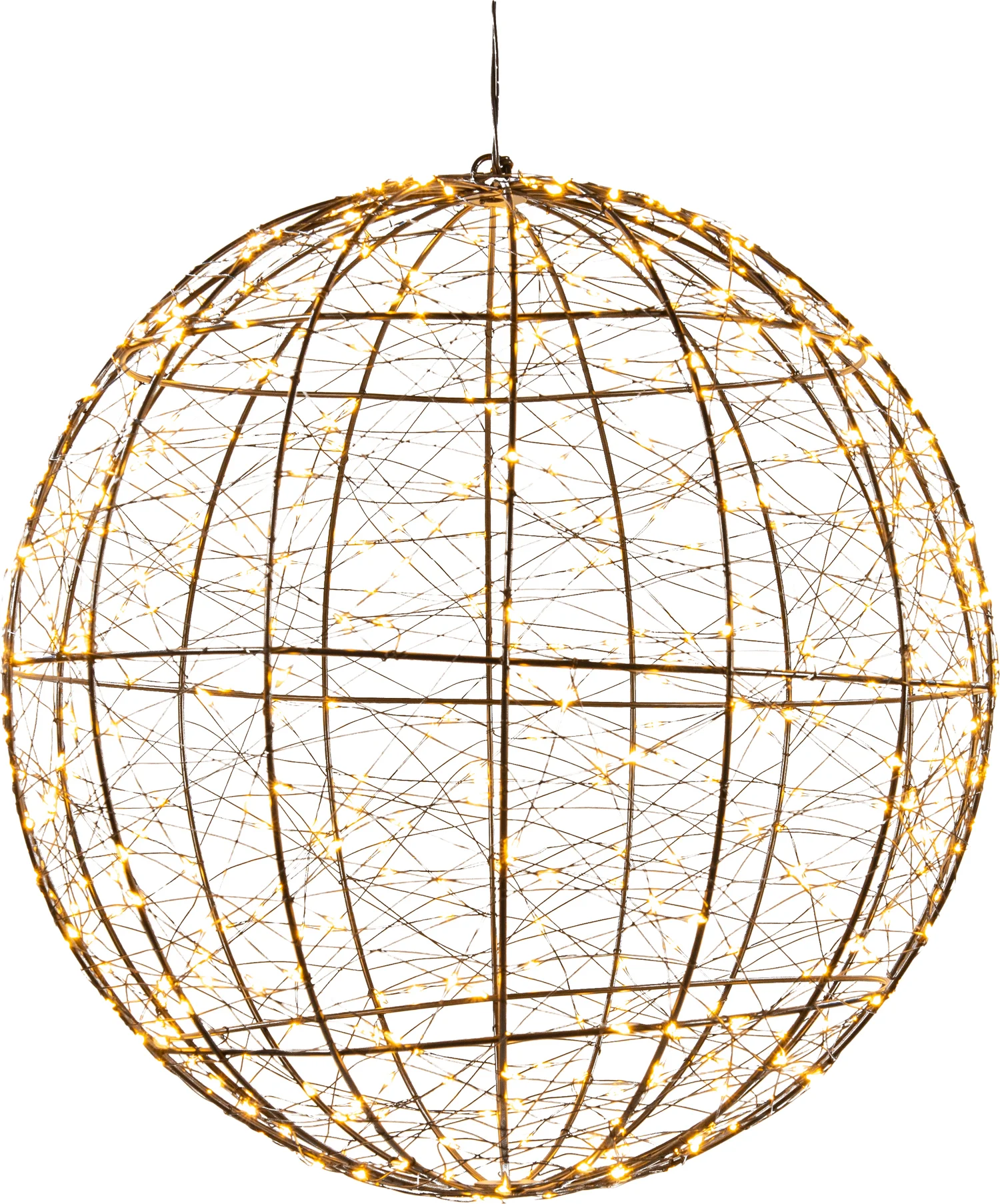 Anna's Collection kersthanger lichtbol zwart met knipperfunctie D 35 H 37 cm