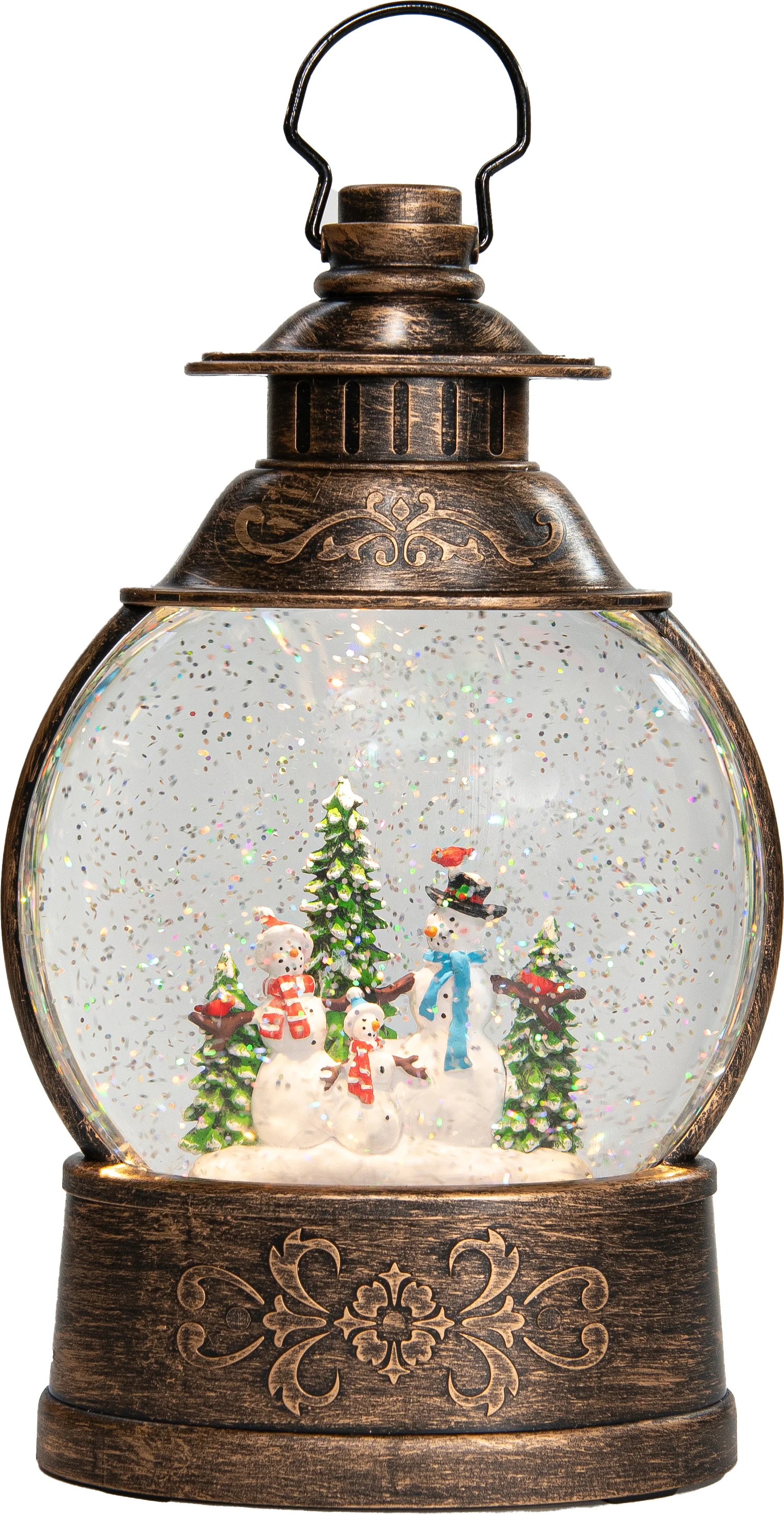 Anna's Collection sneeuwbol sneeuwpop brons met verlichting32 x 13 x 21 cm