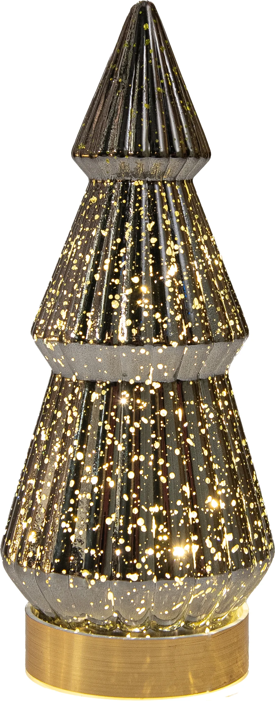 Anna's Collection decoratieboom Daron antraciet met verlichting D 9,8 H 23,5 cm