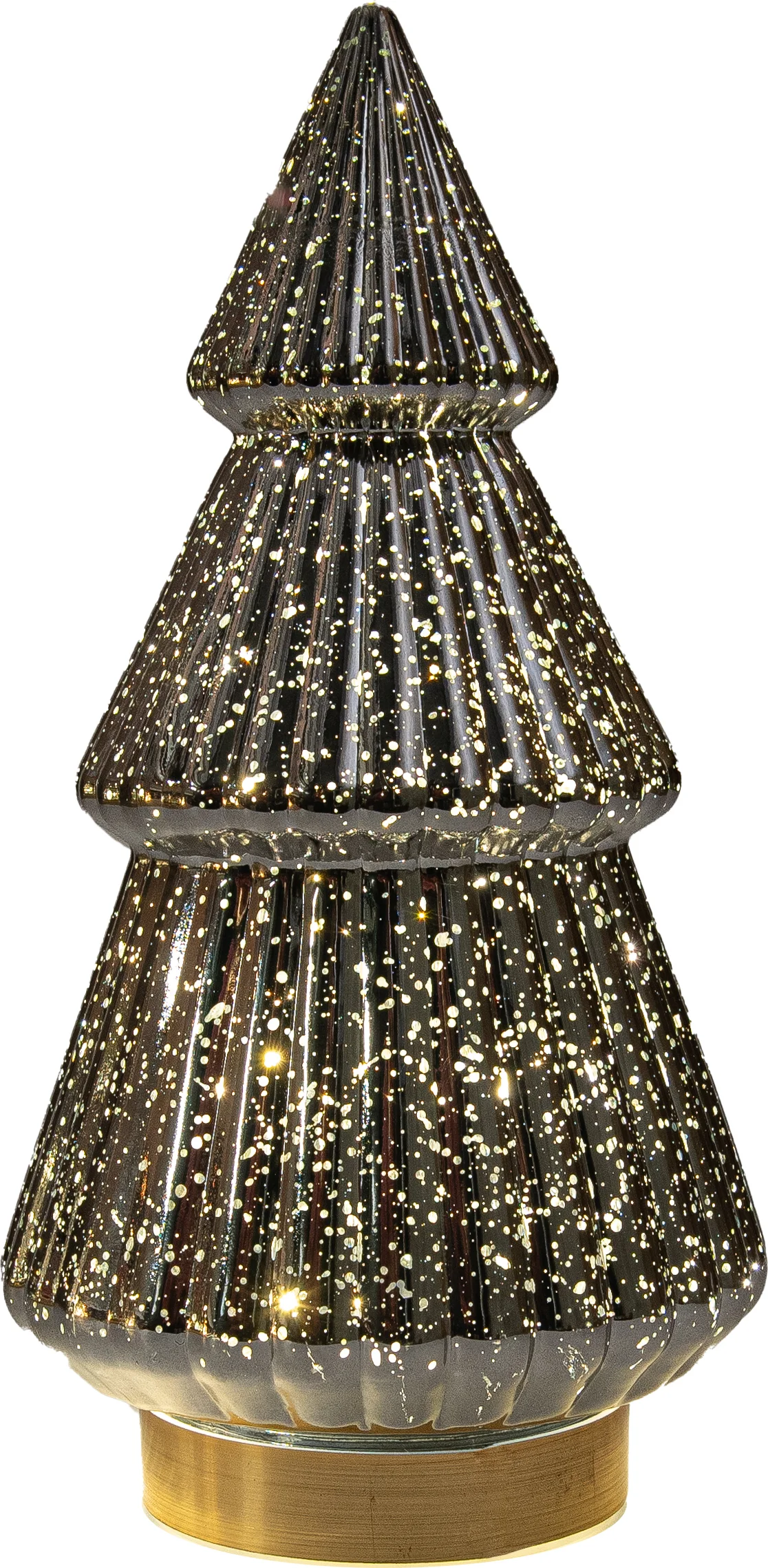 Anna's Collection decoratieboom Daron antraciet met verlichting D 15 H 28,5 cm