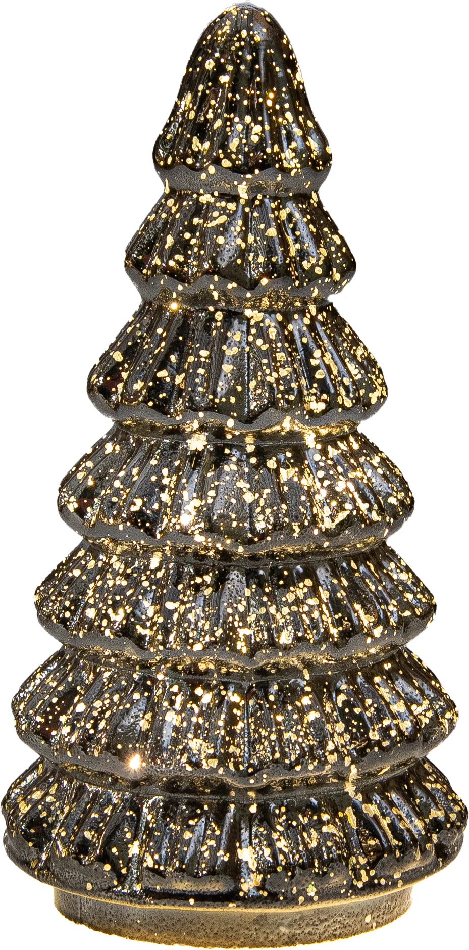 Anna's Collection decoratieboom Daron antraciet met verlichting D 9,5 H 18,5 cm