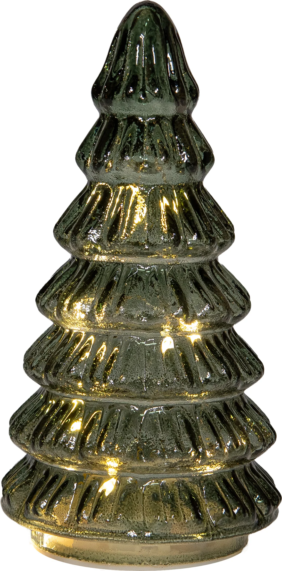Anna's Collection decoratieboom Daron groen met verlichting D 9,5 H 18,5 cm