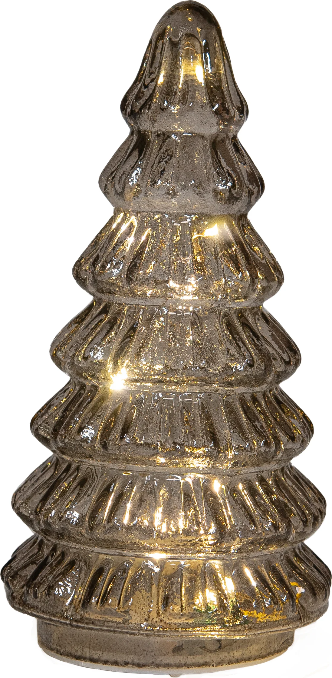 Anna's Collection decoratieboom Daron grijs met verlichting D 9,5 H 18,5 cm