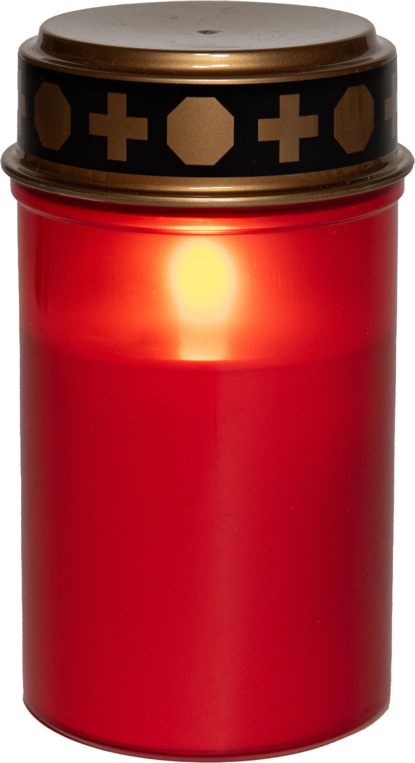 Anna's Collection LED herdenkingslicht met timer rood D 7 H 12 cm