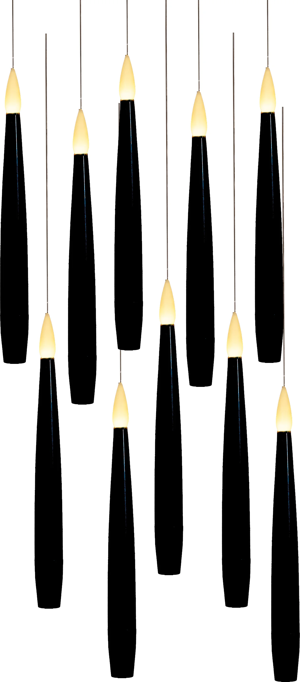 Anna's Collection LED dinerkaars zwevend zwart D 2 H 15 cm 10 stuks