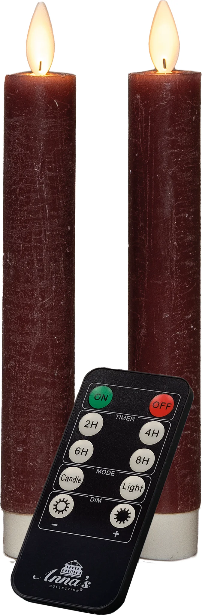 Anna's Collection LED dinerkaars Tara met timer roze D 2,2 H 18 cm 2 stuks