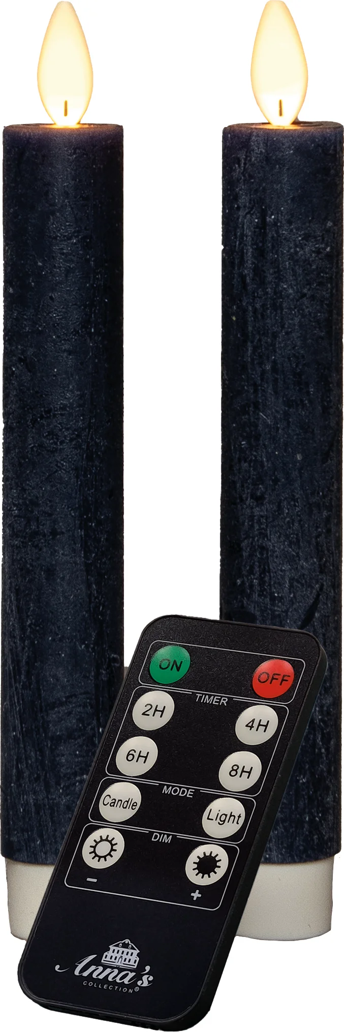 Anna's Collection LED dinerkaars Tara met timer blauw D 2,2 H 18 cm 2 stuks