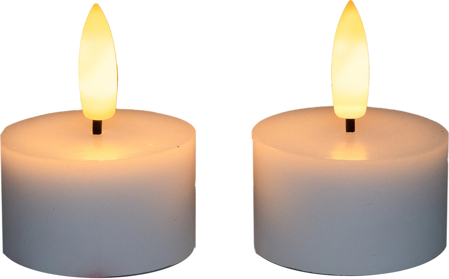 Anna's Collection LED waxinelicht met timer wit D 4 H 5 cm 2 stuks