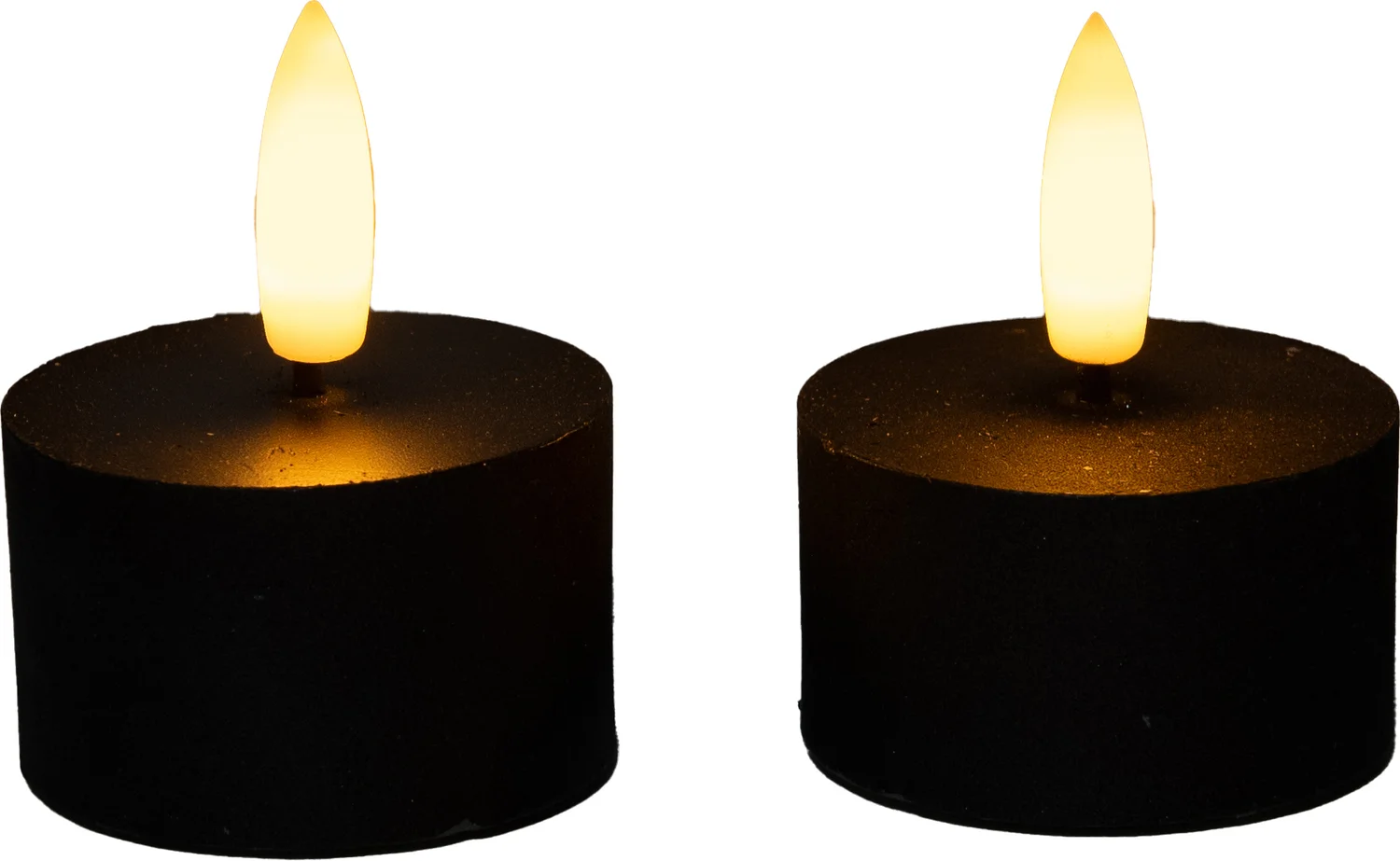 Anna's Collection LED waxinelicht met timer zwart D 4 H 5 cm 2 stuks