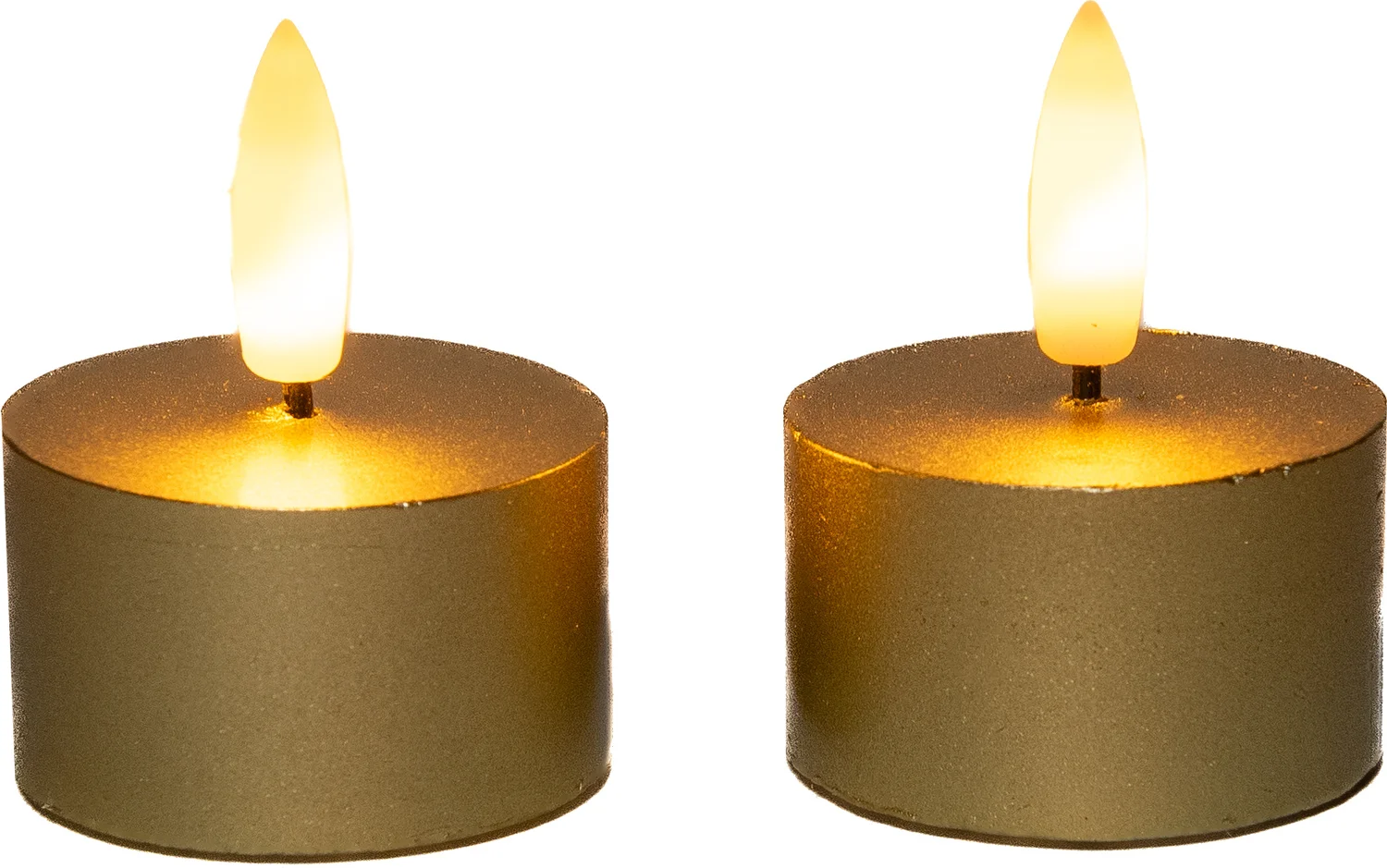 Anna's Collection LED waxinelicht met timer goud D 4 H 5 cm 2 stuks