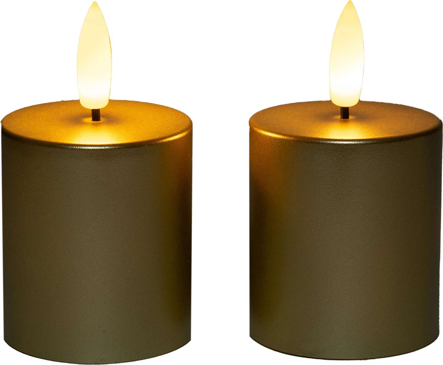 Anna's Collection LED stompkaars met timer wit D 4,5 H 8 cm 2 stuks