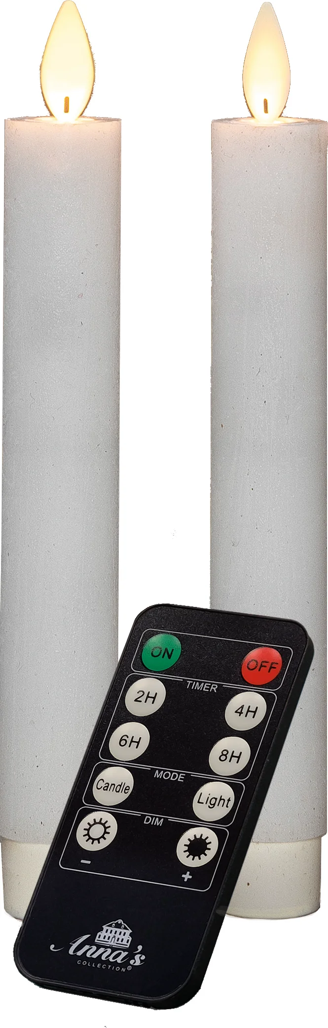 Anna's Collection LED dinerkaars met timer wit D 2 H 18 cm 2 stuks