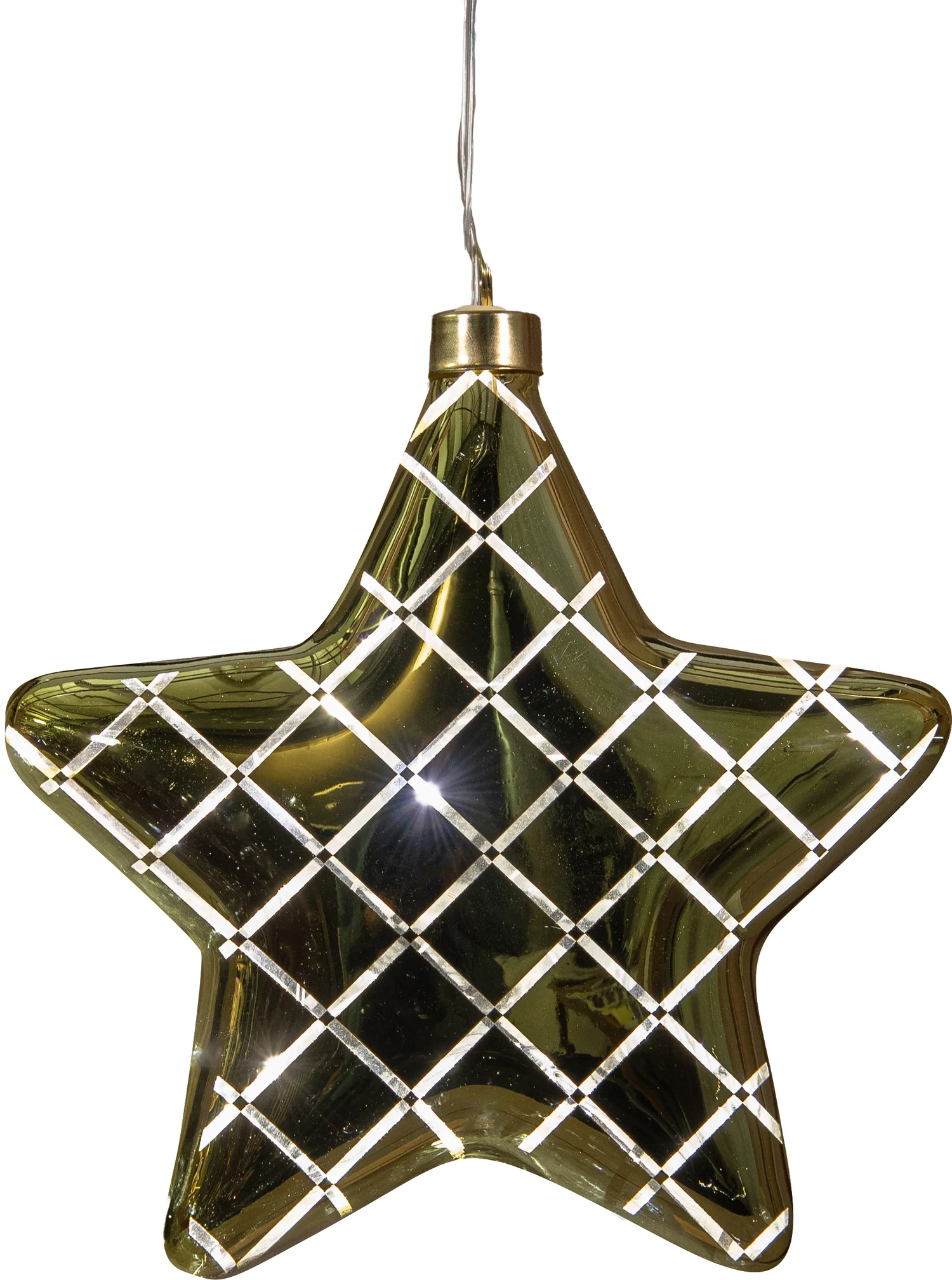 Anna's Collection kersthanger Cosma ster goud met verlichting 20 x 6,5 x 19 cm