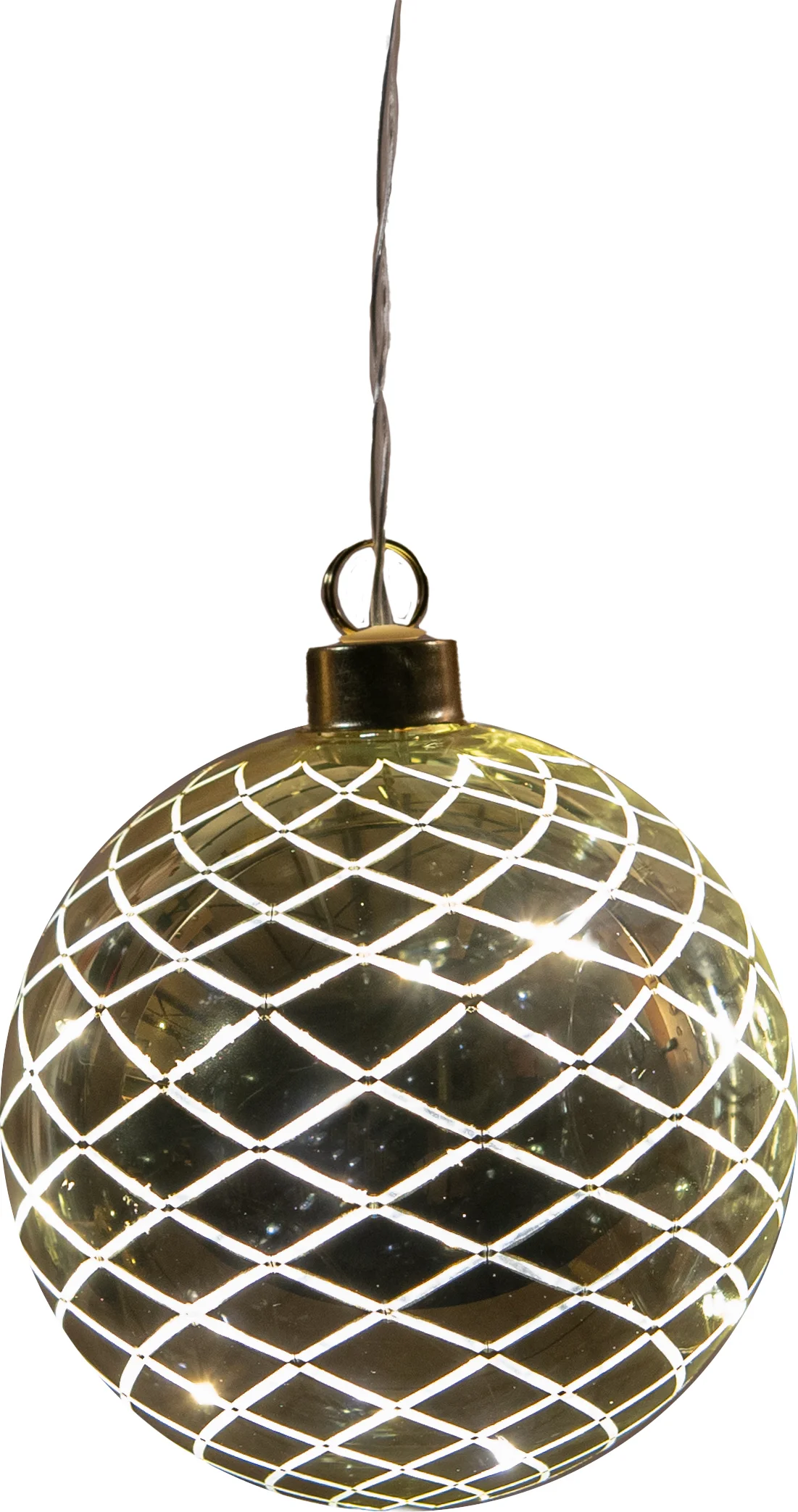 Anna's Collection kersthanger Cosma bal goud met verlichting D 11 cm