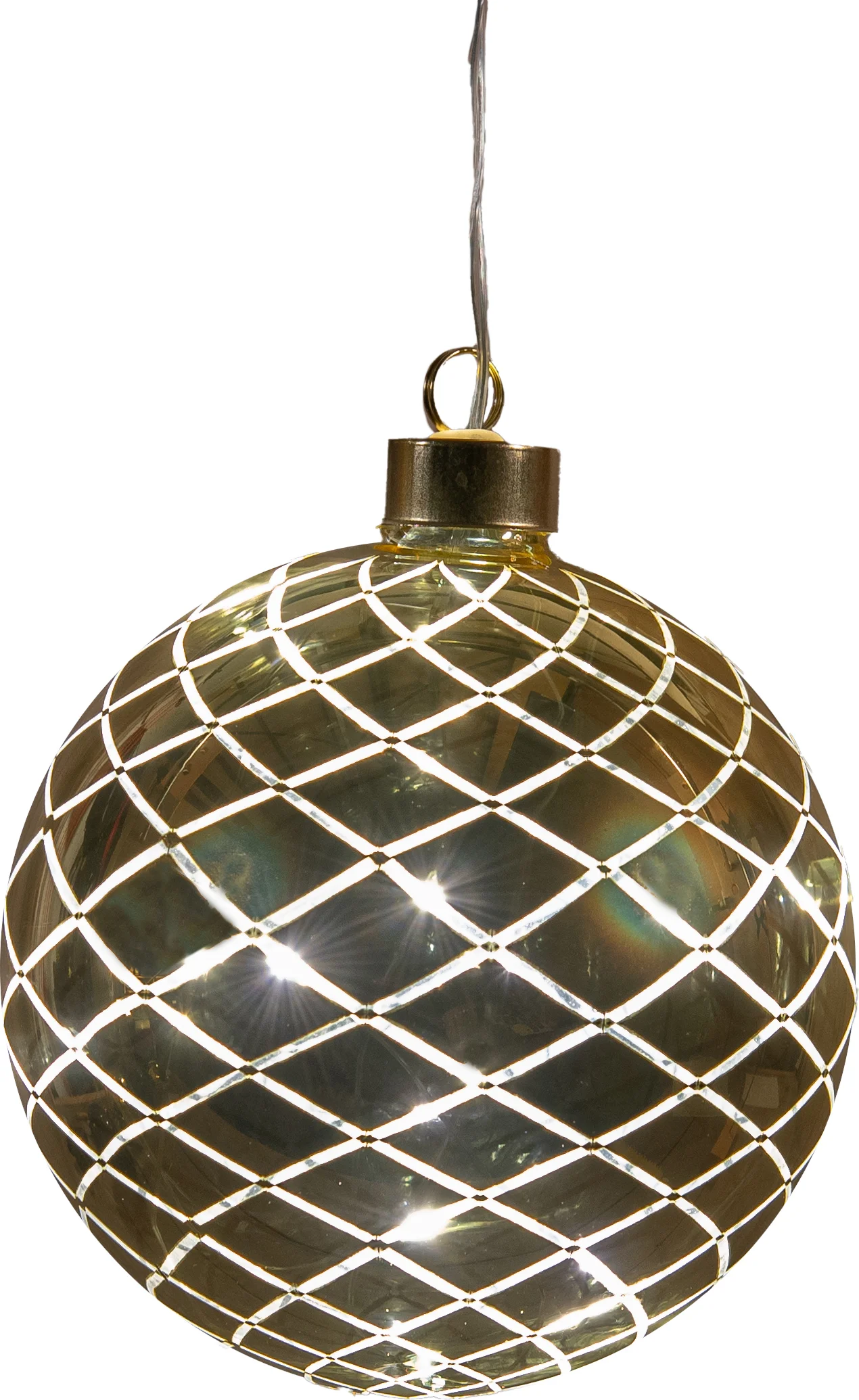 Anna's Collection kersthanger Cosma bal goud met verlichting D 13 cm