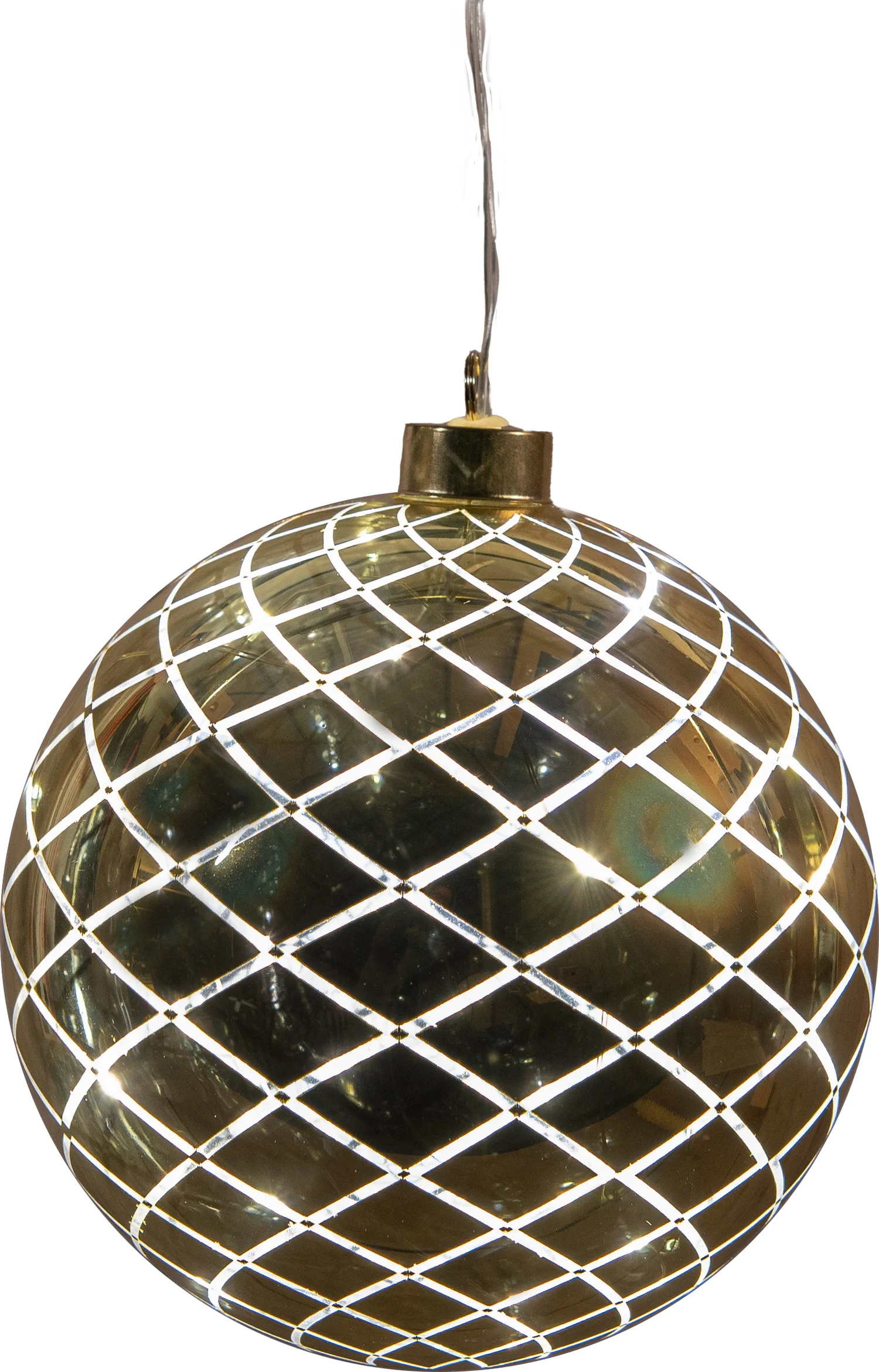Anna's Collection kersthanger Cosma bal goud met verlichting D 15 cm