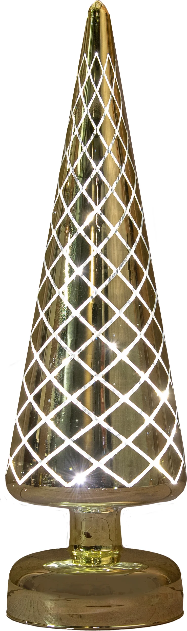 Anna's Collection decoratieboom Cosma goud met verlichtingD 10 H 31,5 cm