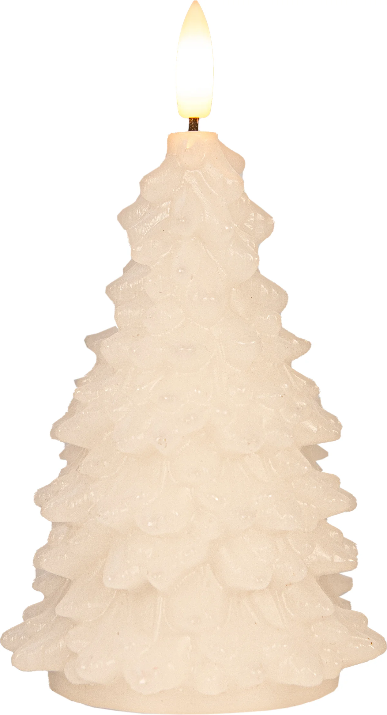 Anna's Collection LED stompkaars Tambu kerstboom wit D 9,5 H 15 cm