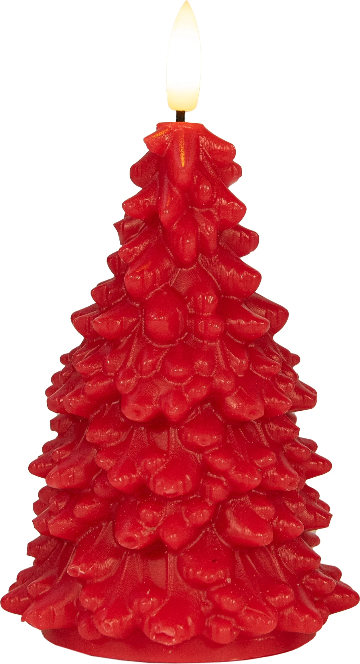 Anna's Collection LED stompkaars Tambu kerstboom rood D 9,5 H 15 cm