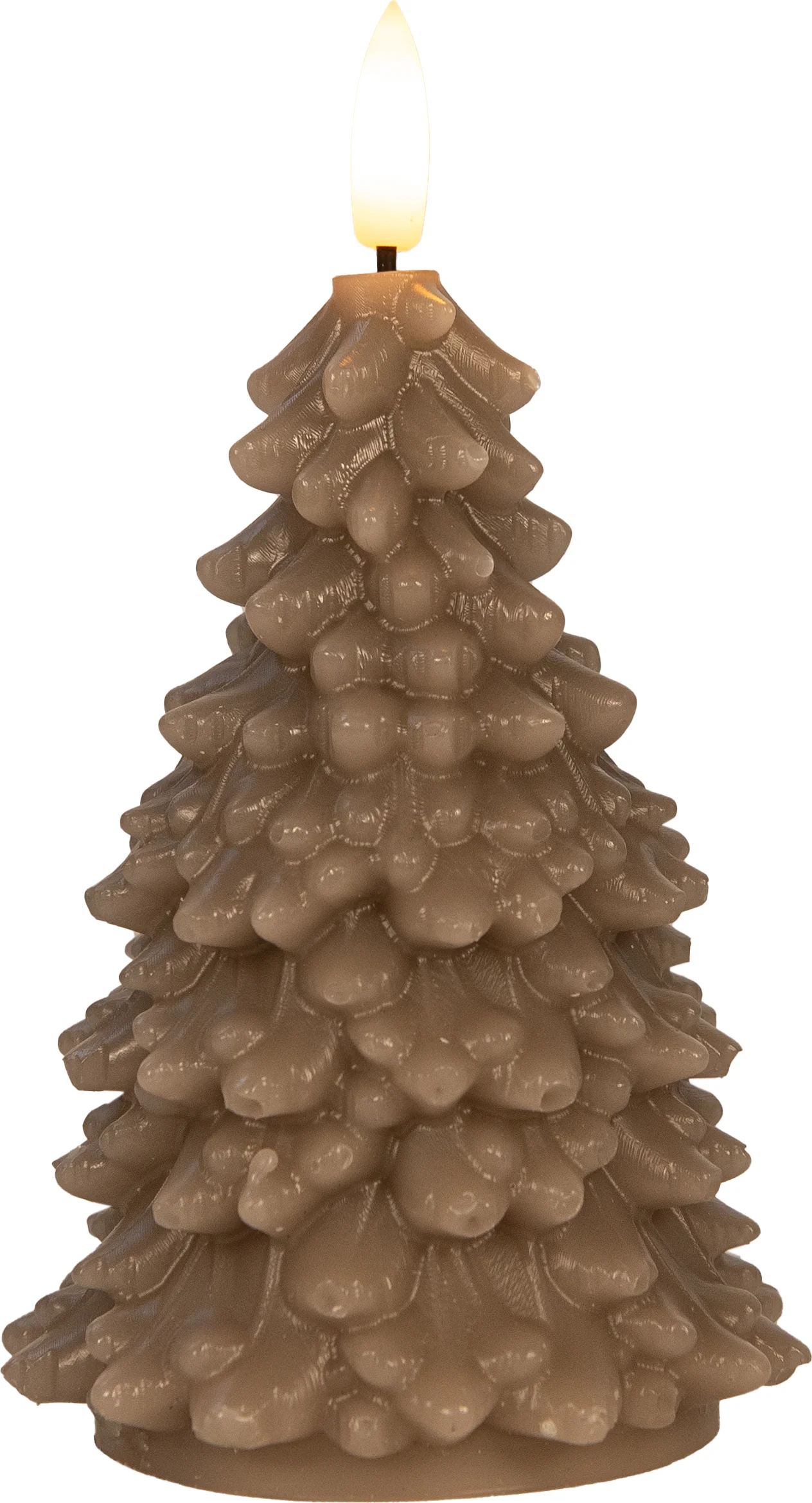 Anna's Collection LED stompkaars Tambu kerstboom taupe D 9,5 H 15 cm
