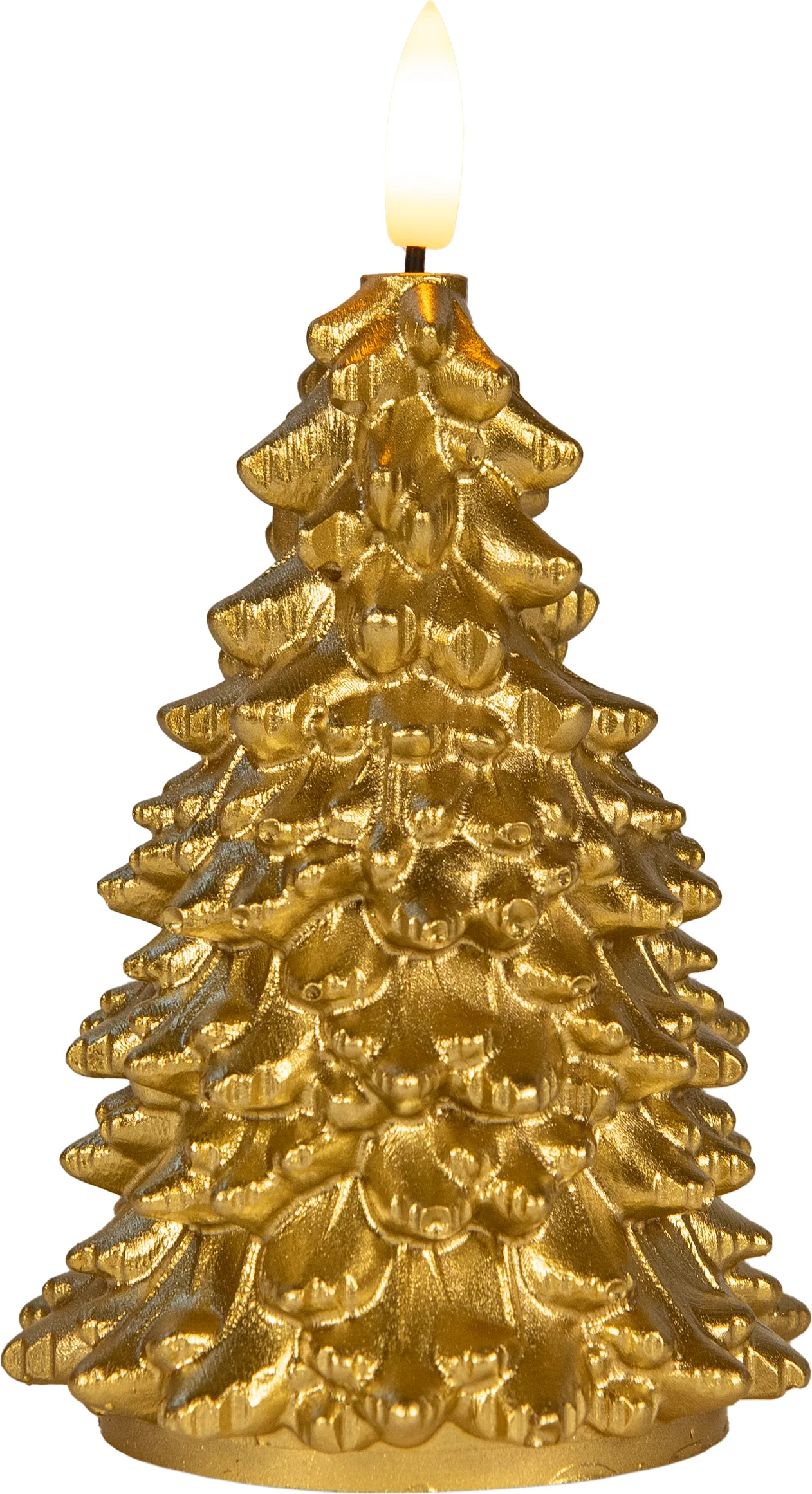 Anna's Collection LED stompkaars Tambu kerstboom goud D 9,5 H 15 cm