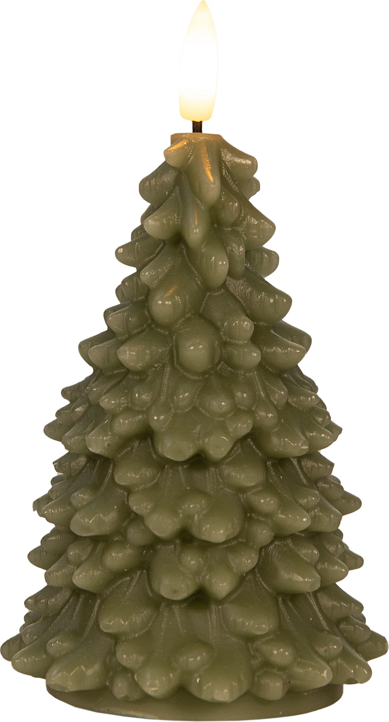 Anna's Collection LED stompkaars Tambu kerstboom groen D 9,5 H 15 cm