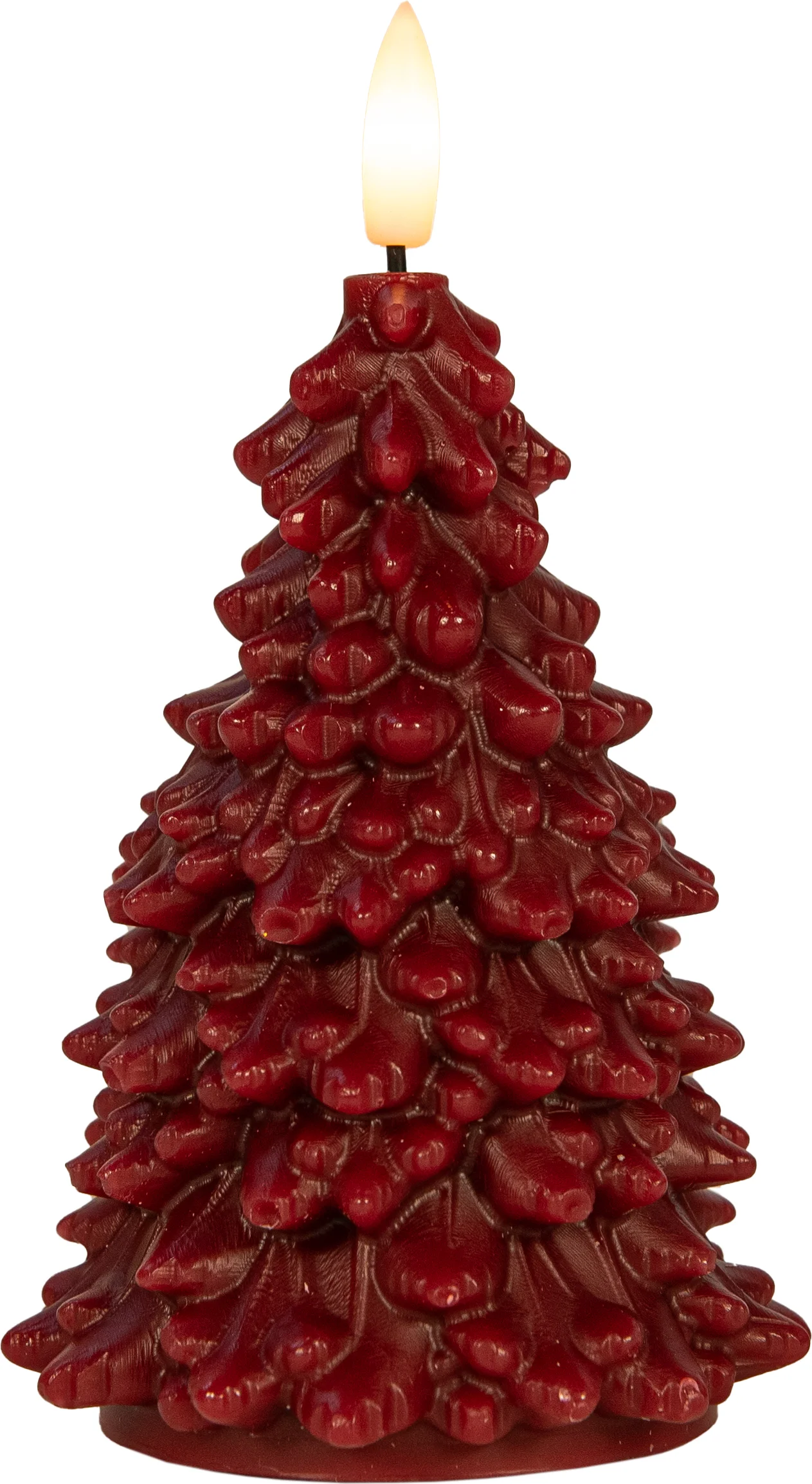 Anna's Collection LED stompkaars Tambu kerstboom bordeaux D 9,5 H 15 cm