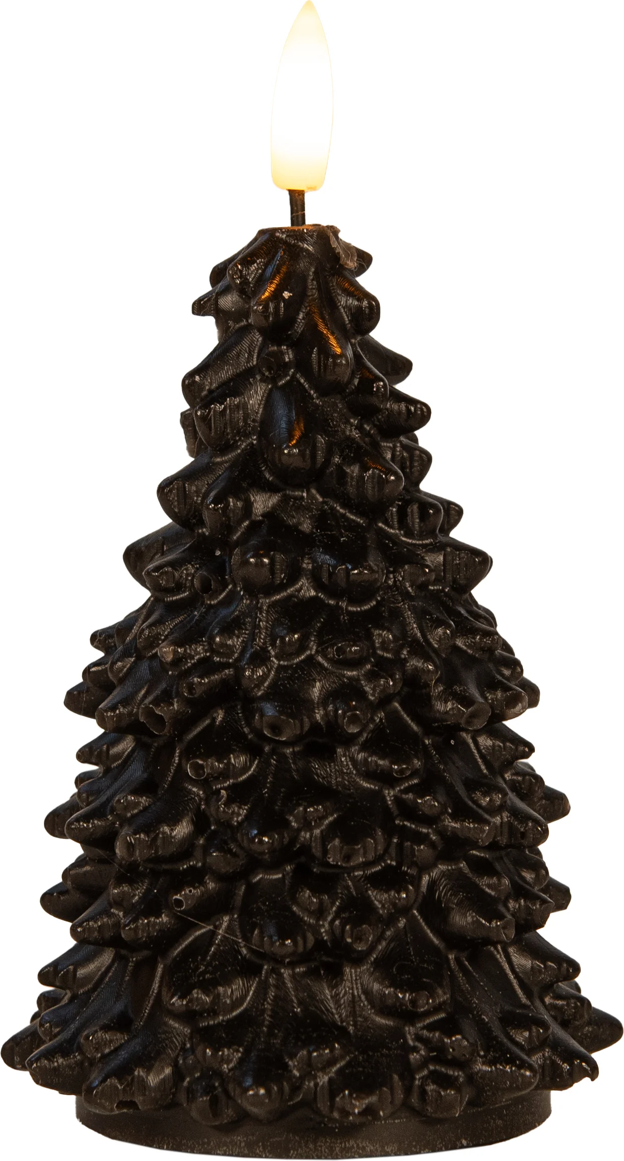 Anna's Collection LED stompkaars Tambu kerstboom zwart D 9,5 H 15 cm