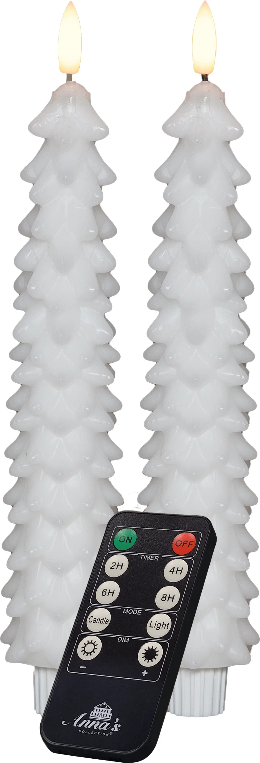 Anna's Collection LED dinerkaars Rambu kerstboom wit D 2,2 H 23 cm