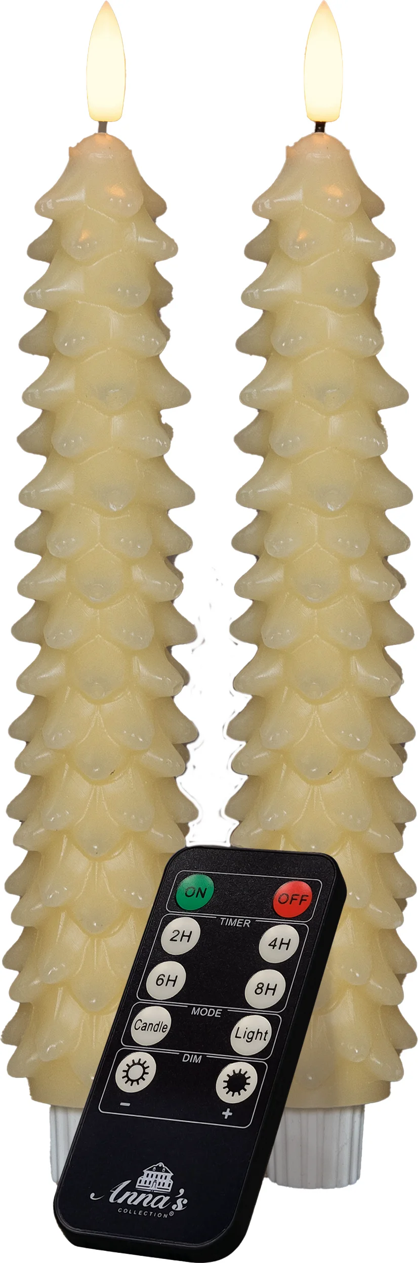 Anna's Collection LED dinerkaars Rambu kerstboom ivoor D 2,2 H 23 cm