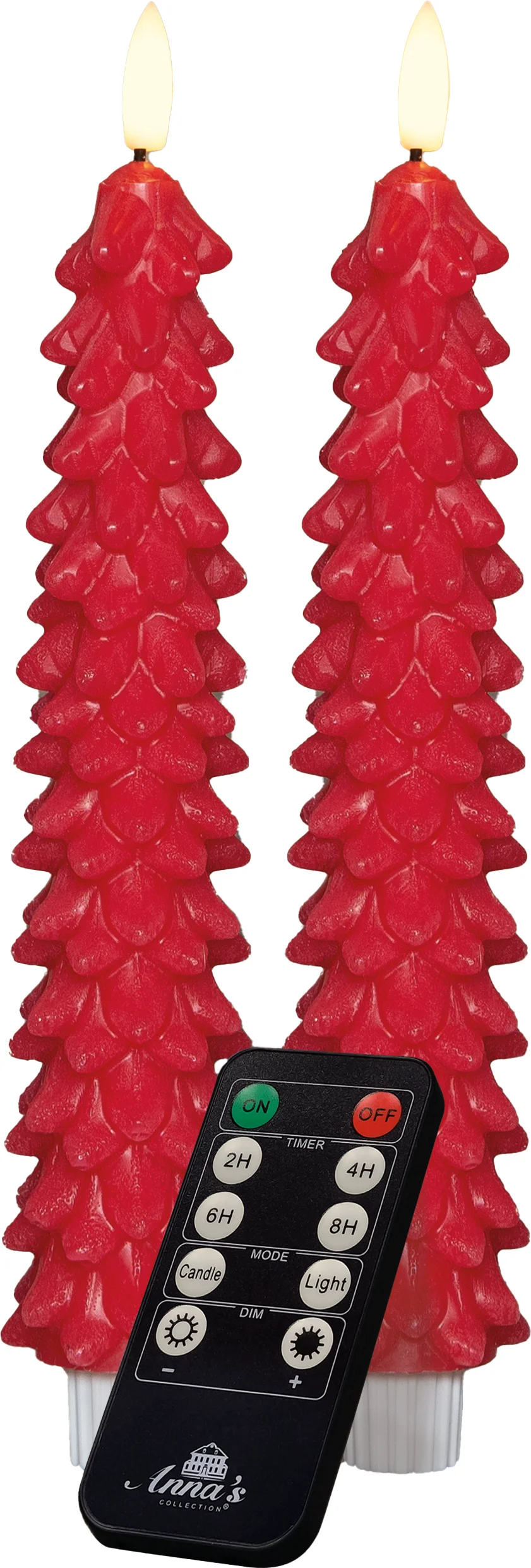 Anna's Collection LED dinerkaars Rambu kerstboom rood D 2,2 H 23 cm