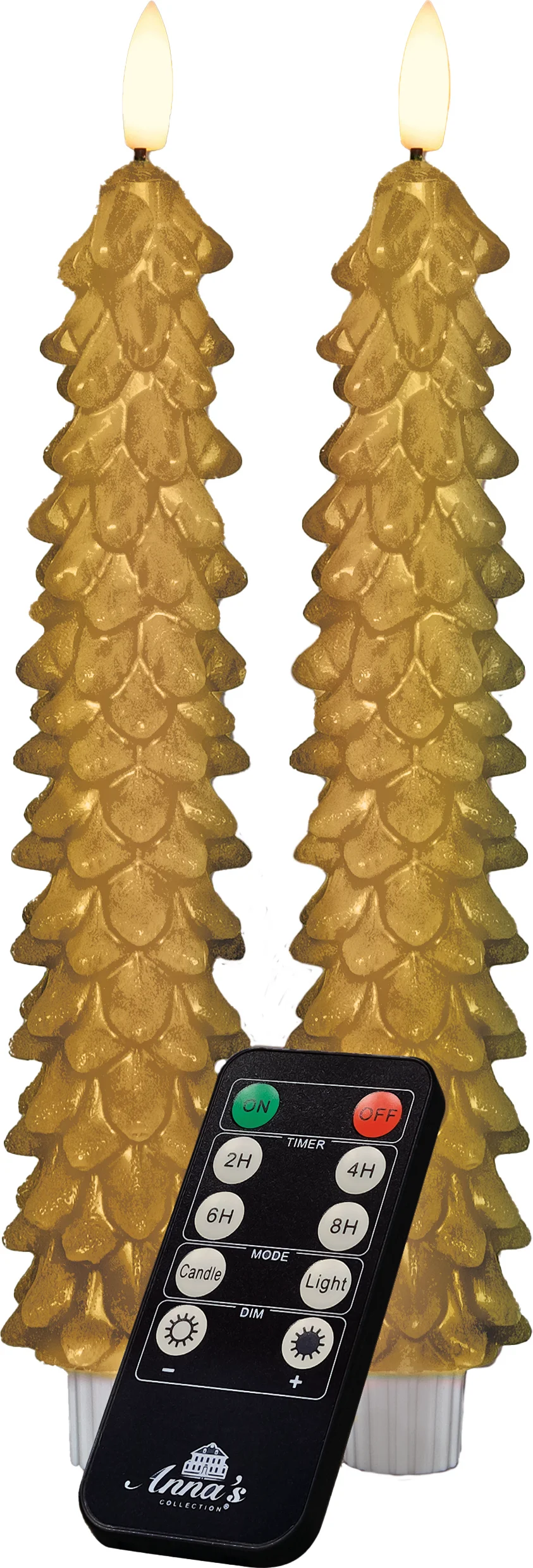 Anna's Collection LED dinerkaars Rambu kerstboom goud D 2,2 H 23 cm
