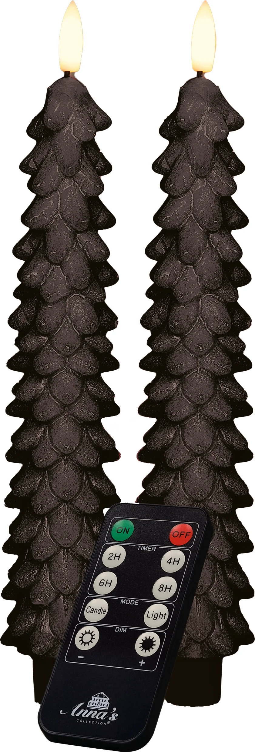Anna's Collection LED dinerkaars Rambu kerstboom zwart D 2,2 H 23 cm