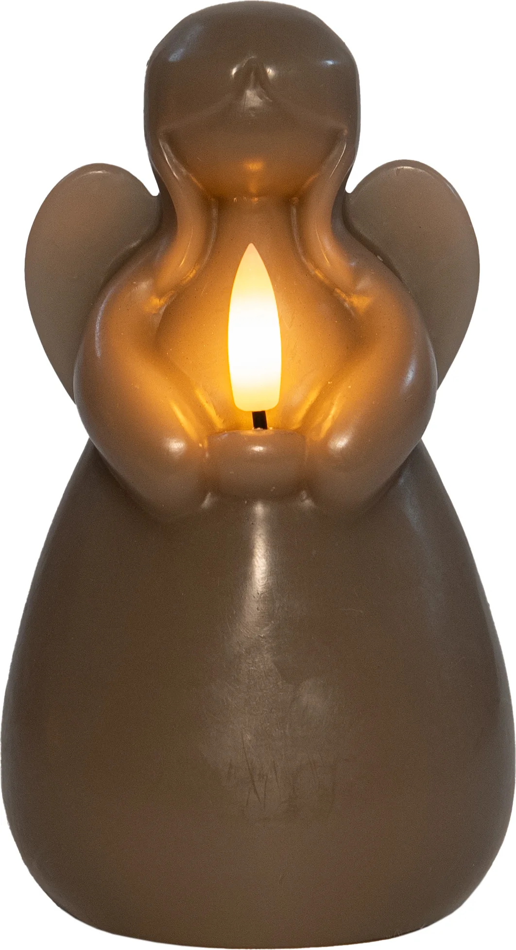 Anna's Collection LED stompkaars Ange engel taupe D 8 H 14,5 cm
