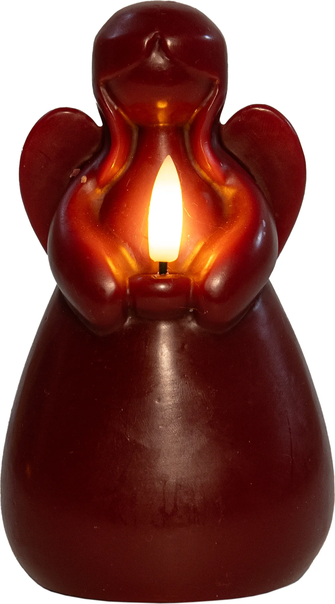 Anna's Collection LED stompkaars Ange engel bordeaux D 8 H 14,5 cm