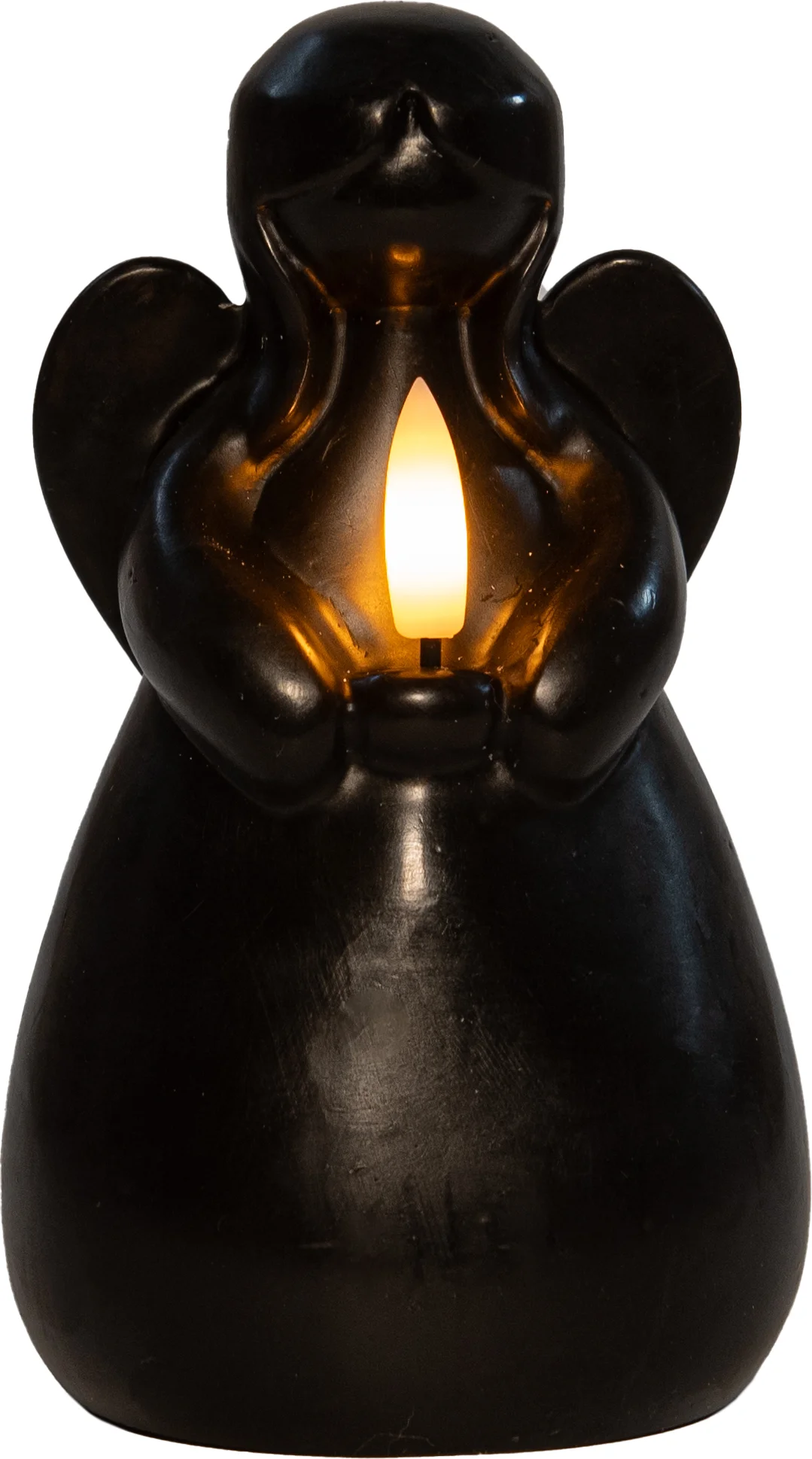 Anna's Collection LED stompkaars Ange engel zwart D 8 H 14,5 cm