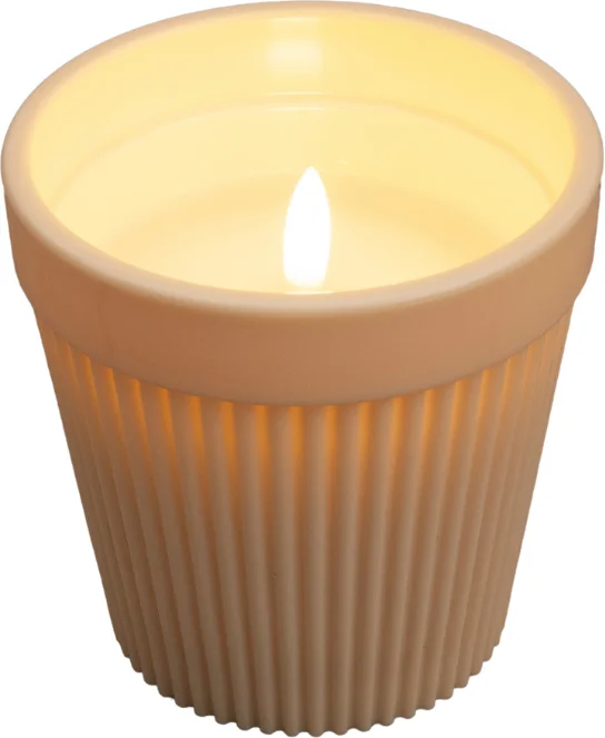 Anna's Collection LED kaars in pot wit D 11 H 11 cm