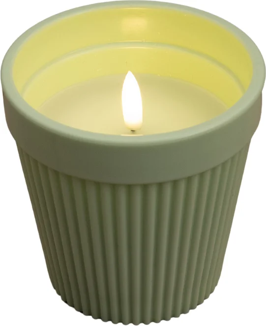Anna's Collection LED kaars in pot groen D 11 H 11 cm