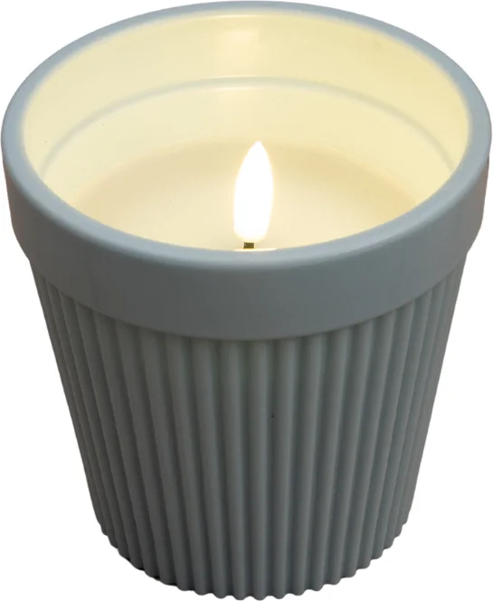 Anna's Collection LED kaars in pot blauw D 11 H 11 cm