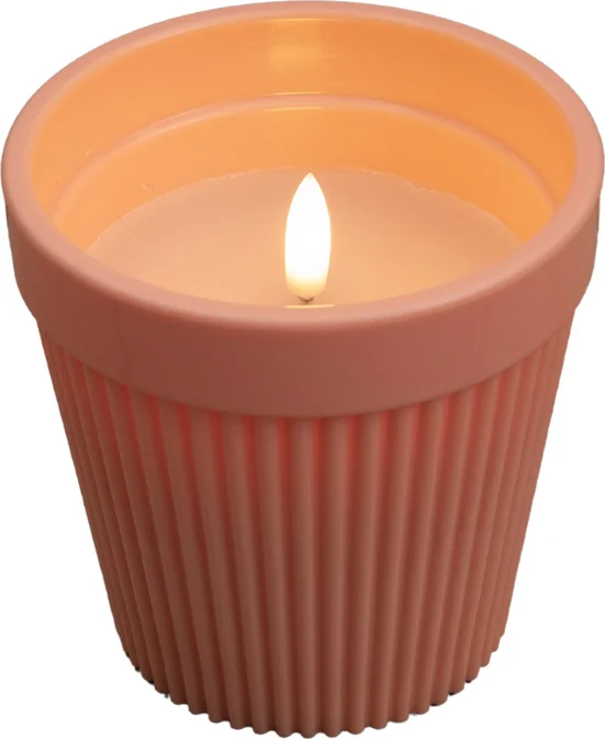 Anna's Collection LED kaars in pot roze D 11 H 11 cm