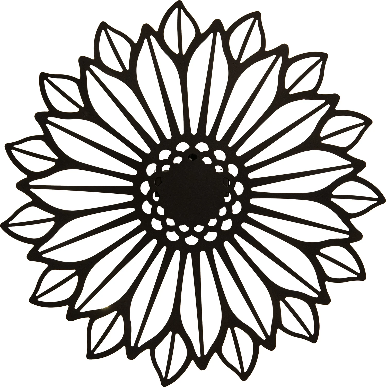 Anna's Collection solar wandlamp zonnebloem zwart D 38 H 5,5 cm