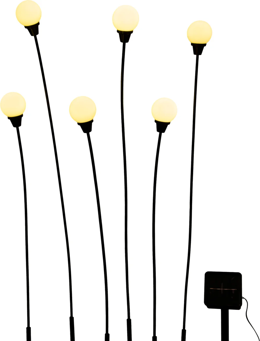 Anna's Collection tuinsteker Fireflies zwart D 4,5 H 48/57 cm