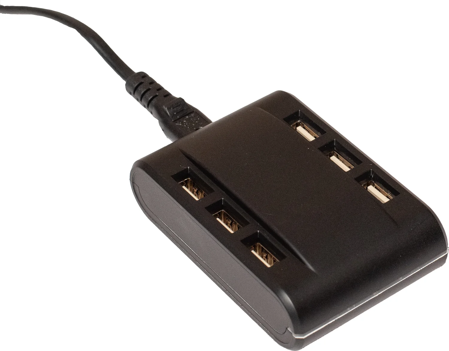 Anna's Collection oplaadstation USB met  6 ingangen zwart 15 x 16 x 4 cm