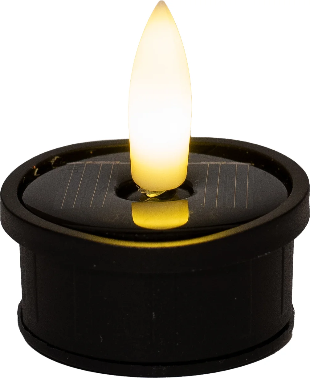Anna's Collection solar waxinelicht zwart 3 stuks