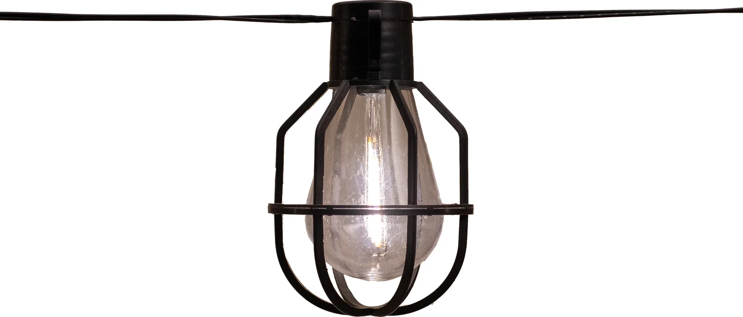 Anna's Collection solar lichtsnoer filament zwart 450 cm met 10 lampjes