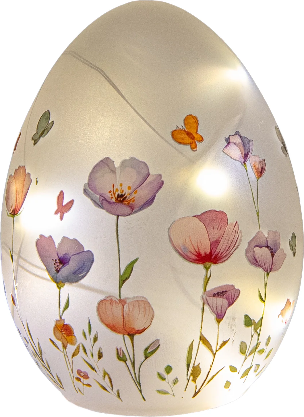 Anna's Collection paasdecoratie lamp ei wit / roze D 7 H 10 cm